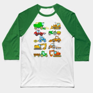 Tractors and Excavators Baseball T-Shirt